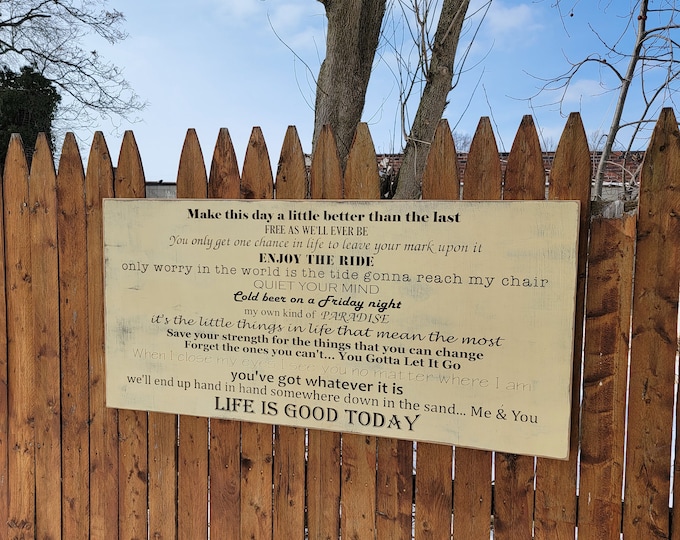 Custom Carved Wooden Sign - Misc Song lyrics