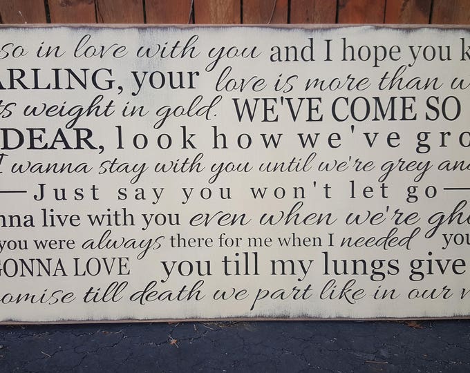 Custom Carved Wooden Sign - "I'm So In Love With You and I Hope You Know Darling ..." James Arthur, Say You Won't Let Go