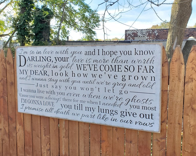 READY TO SHIP - "I'm so in love with you, and I hope you know..." - 24x48 - White