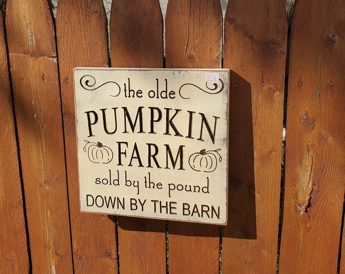 READY TO SHIP - "The Olde Pumpkin Farm" - 10x10 - Cream