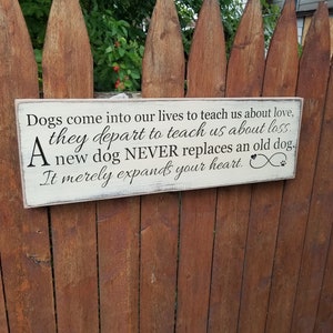 Custom Carved Wooden Sign - &quot;Dogs Come Into Our Lives To Teach Us About Love ...&quot;