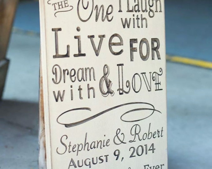 Personalized Carved Wooden Sign - Wedding - Today I Marry My Best Friend