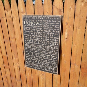 Personalized Carved Wooden Sign &quot;You say you&#39;ll be down in five...&quot; Dan + Shay &quot;SPEECHLESS&quot; lyrics