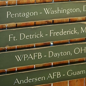 Personalized Carved Wooden Sign - Additional Location Boards for hanging Military Family Sign  - 3.5&quot;x22&quot;