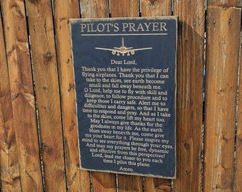 Personalized Custom Carved Wooden Sign - "Pilot's Prayer ... Amen"