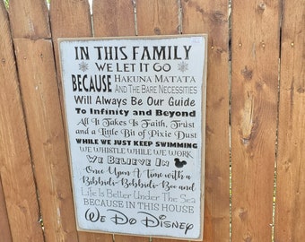 READY TO SHIP - "In this family ... We Do Disney" - 12x18 - White