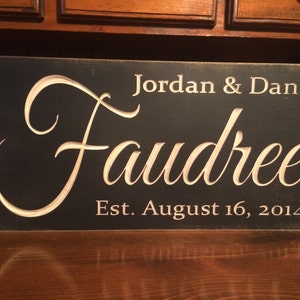 Personalized Family Carved Wooden Sign - Last Name Sign - Family Established Sign