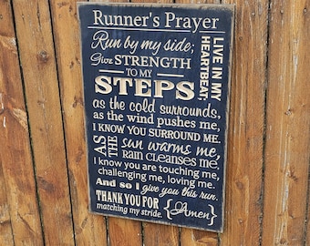 Custom Carved Wooden Sign - "Runner's Prayer"