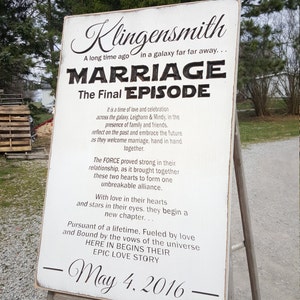 Personalized Carved Wooden Sign - "MARRIAGE The Final Episode ... Star Wars"