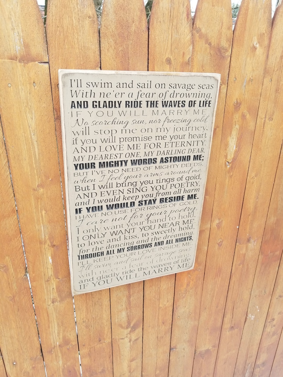 Custom Carved Wooden Sign - "i'll Swim and Sail on Savage Seas