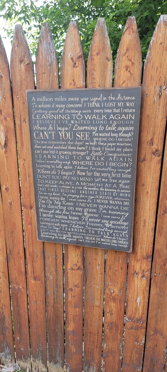 Everlong Foo Fighters Lyrics Carved in Wood 