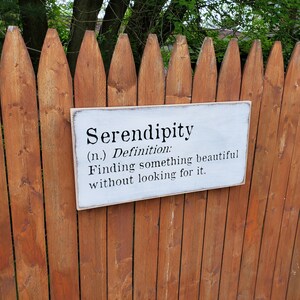 Custom Carved Wooden Sign - &quot;Serendipity - Finding something beautiful without looking for it&quot; - Definition