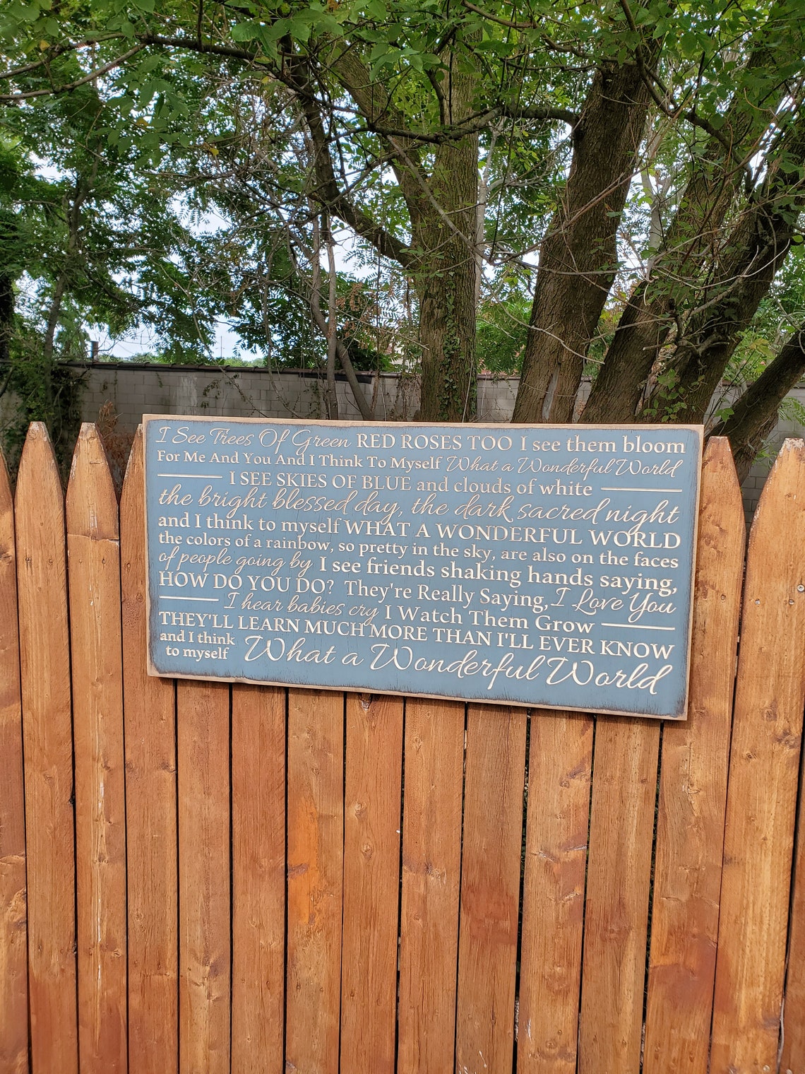 Custom Carved Wooden Sign i See Trees of Green Red Etsy