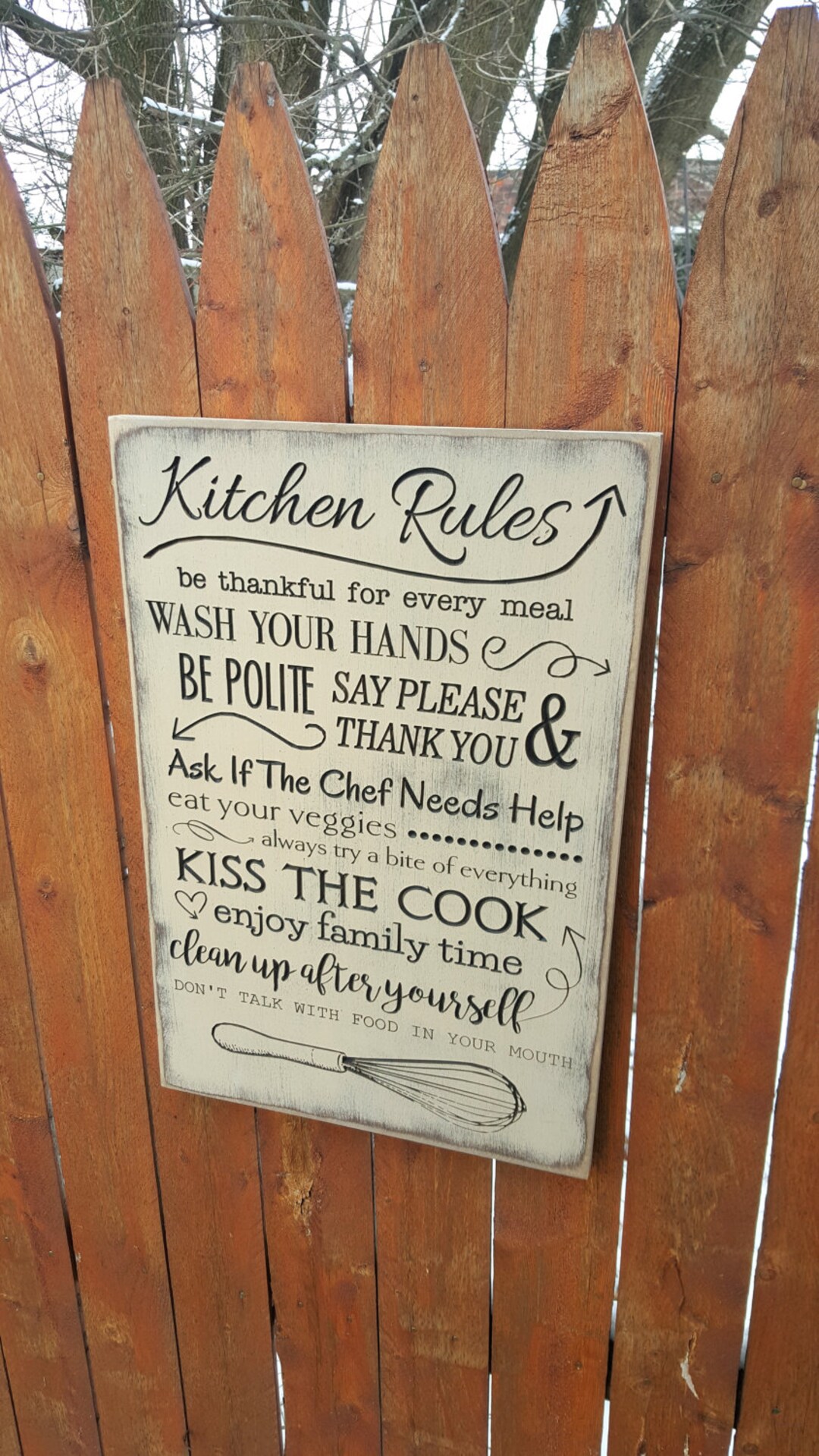 12x6 My Kitchen My Rules Wood Funny Kitchen Sign – Designs by Prim