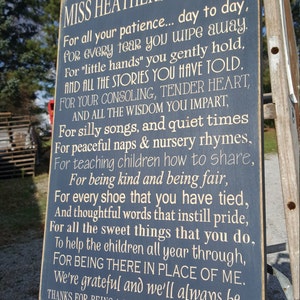 Personalized Custom Carved Wooden Sign - "Daycare/Childcare"