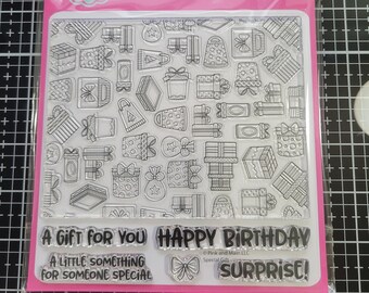 Special Gift Stamp Set, Birthday Background and Sentiment stamp set