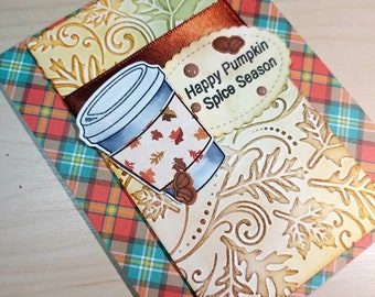 Pumpkin Spice Season, Pumpkin Spice Card, Blank Card, Blank Fall Card