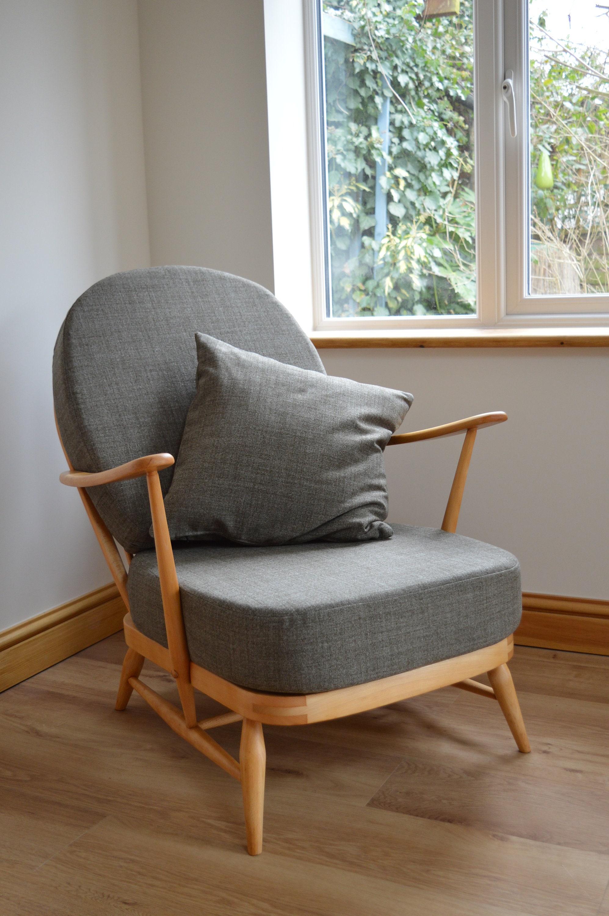 Vintage Ercol 203 Windsor Armchair in Soft Grey Etsy