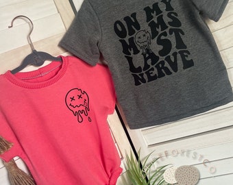 On Moms Last Nerve Tee Romper | On Moms Last Nerve TShirt | TShirt Romper | Short Sleeve Romper | Oversized Tee Romper | Boy Romper