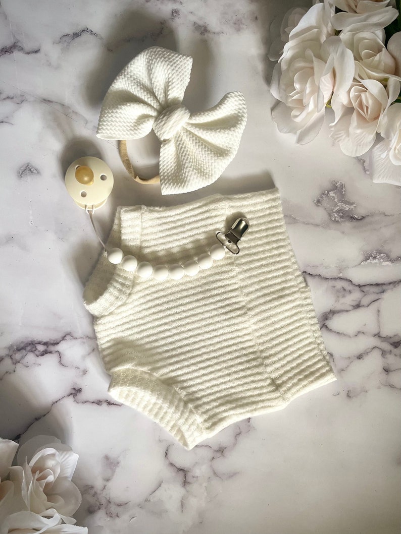 Bloomers White Waffle Knit Bummies Baby Bummies Baby Shorts Unisex Bummies High Waisted Bummies Diaper Cover Toddler Bummies