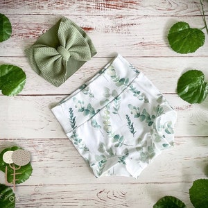 Eucalyptus Bummies | Floral Bummies | Bummies and Bow | High Waisted Bummies | Plant Bummies | Bummies Set | Bloomers | Diaper Cover
