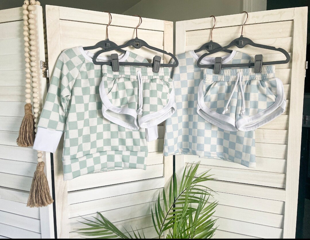 Checker Track Short Sets Retro Shorts Checker Shorts Checker Outfits