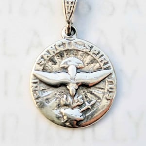 Medal - Holy Spirit Sterling Silver 17.5mm