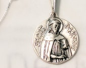 Necklace - St Dominic de Guzmán 18mm - Sterling Silver + 18 Inch Italian Sterling Silver Box Chain