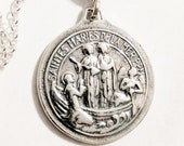 Necklace - Saintes Maries & Sainte Sarah 23mm - Sterling Silver + 18 Inch Italian Sterling Silver Chain