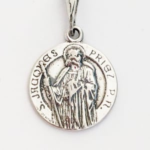 Medal - Saint James the Greater 18mm - Sterling Silver [S Jacques Priez P N]