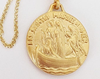 Necklace - Les Saintes Maries de la Mer 27mm - 18K Gold Vermeil + 18 Inch 22K Gold Vermeil Chain