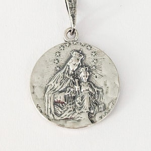 Medal - Our Lady of Mount Carmel / Sacred Heart of Jesus 20mm - Sterling Silver