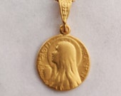 Necklace - Mary of Magdala & Alabaster Jar 15mm - 18K Gold Vermeil + 18 Inch Italian 18K Gold Vermeil Chain