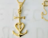 Necklace - Camargue Cross 14x26mm - 18K Gold Vermeil + 18 Inch Italian 18K Gold Vermeil Chain