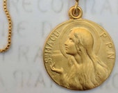 Necklace - Mary of Magdala w/ Alabaster Jar 25mm - 18K Gold Vermeil + 20 inch 18K Gold Plated Chain