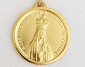 Our Lady of Fátima Medal 29mm - 18K Gold Vermeil