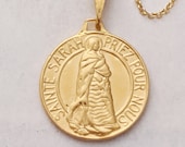 Necklace - Sainte Sarah & Saintes Maries 18K Gold Vermeil - 23mm + 18 inch Gold Vermeil Chain