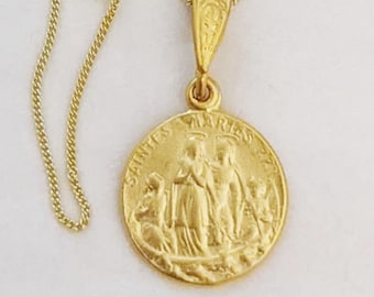 Necklace - Saintes-Maries 15mm - 18K Gold Vermeil + 18 Inch Italian 18K Gold Vermeil Chain