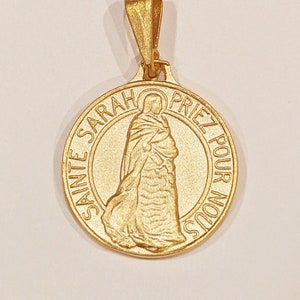 Sainte Sarah & Saintes Maries Medal 23mm - 18K Gold Vermeil
