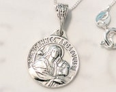 Necklace - Tiny St John the Apostle 15mm - Sterling Silver + 18 Inch Italian Sterling Silver Chain