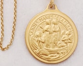 Necklace - Saintes Maries & Sainte Sarah 23mm - 18K Gold Vermeil + 18 Inch Italian 18K Gold Vermeil Chain