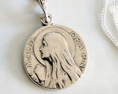 Necklace - Mary of Magdala & Alabaster Jar 15mm - Sterling Silver + 18 Inch Italian Sterling Silver Chain