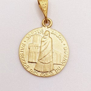 Sainte Sara Medal 18mm, 18K Gold Vermeil, Sara-la-Kali, Romani Saint