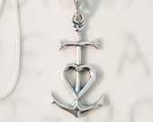 Camargue Cross Pendant Necklace, Sterling Silver, Anchor Cross Necklace, Saintes Maries, Spiritual, Faith Cross Necklace - 14x26mm