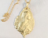 Necklace - Blessed Virgin Mary 18x22mm - 18K Gold Vermeil + 18 inch Italian 18K Gold Vermeil Chain