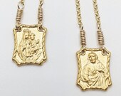 Scapular Necklace 14x18mm - 18K Gold Vermeil - 25 Inch Italian 18K Gold Vermeil 2mm Rolo Chain