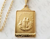 Necklace - Saintes-Maries PPN 19x30mm - 18K Gold Vermeil + 18 Inch Italian 22K Gold Vermeil Chain