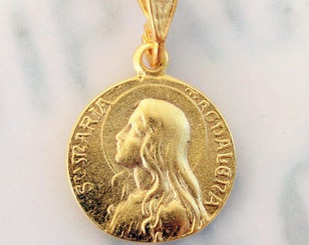 Medal - Sta Maria Magdalena 15mm - 18K Gold Vermeil