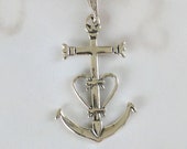 Camargue Cross Pendant, Sterling Silver, Anchor Cross Pendant, Magdalene Angel, Saintes Maries, Spiritual, Faith Cross Pendant - 22x34mm