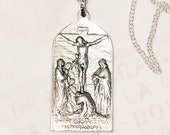 Necklace - Union Eucaristica Reparadora 21x43mm - Sterling Silver + 18 Inch Italian Sterling Silver Chain